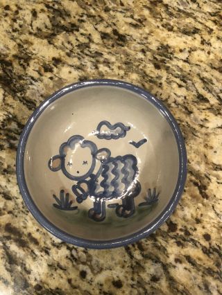 Ma Hadley Fold Art Pottery 5 1/2 " Cereal Bowl Sheep Personalized Oliver