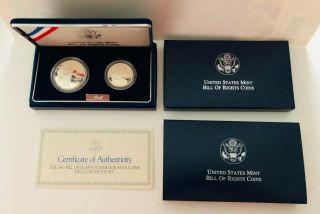 1993 Bill Of Rights Commemorative Two - Coin Proof Set.  With