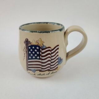 Home & Garden Party 2005 American Flag Land That I Love Coffee Mug Set of 2 Mugs 2