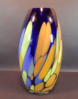 Mid Century Modern Era Art Glass Vase 12 Inches