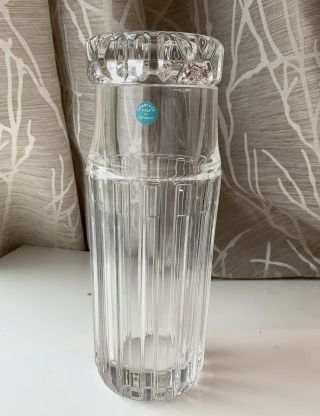 Tiffany & Co Atlas Crystal Bedside Water Carafe / Decanter W/ Insert Glass Cup