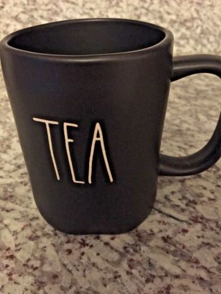 Rae Dunn " Tea " Black Coffee Mug Cup.