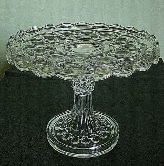 Scarce Early American U.  S.  Glass Co.  " Electric " 7 " Tall Cake Stand Ca.  1880 