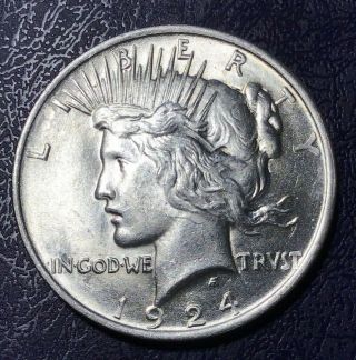1924 P Peace Silver Dollar Uncirculated 90 Silver Coin