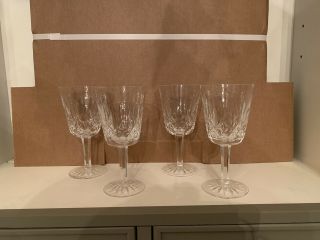 Set Of 4 Waterford Lismore Crystal Wine Water Goblets 6 7/8 " Glasses Signed