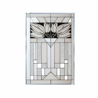 Mission White Art Glass Window Panel Suncatcher Architectural Home Decor 20.  5 "