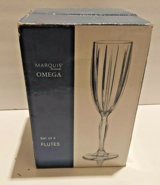 Marquis By Waterford Omega Set Of 4 4 Oz Crystalline Champagne Flutes