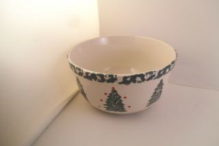 Lovely Folk Craft Holiday Pines By Tienshan Cereal Bowl Christmas Tree