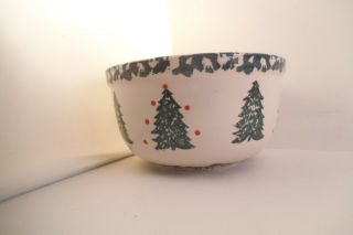 Lovely Folk Craft Holiday Pines by Tienshan Cereal Bowl Christmas Tree 2