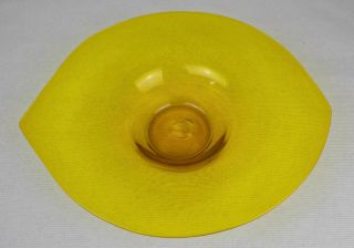 Blenko Glass Asymmetrical Jonquil Bowl 955 Winslow Anderson Yellow Amoeba