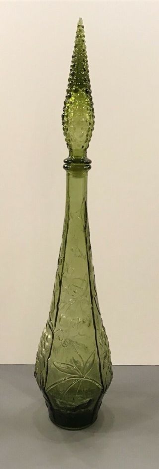 Mid Century Modern Genie Bottle Empoli Era Italy Avocado Green Euc