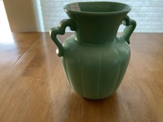 Stangl Pottery Vase Double Handles Greene 7.  5 " Tall Classic Stamped 3139