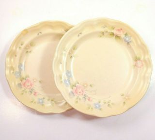 Pfaltzgraff Tea Rose - Set Of 2 - Salad Plates Bread Butter Dessert Ceramic 7 "