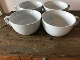 Williams Sonoma Open Kitchen Ok Latte Coffee Mugs White Set Of 4