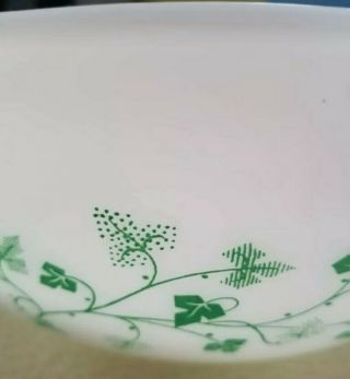 Vintage Pyrex White/green Ivy Chips And Dip Promo,  Cinderella Bowls 441 & 444