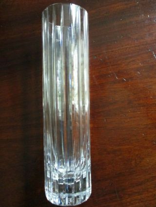 Vintage Signed Baccarat France 7” Crystal Art Glass Harmonie Bud Flower Vase