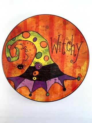 Certified International - Lori Siebert - Halloween Plate " Witchy " - Whimsical