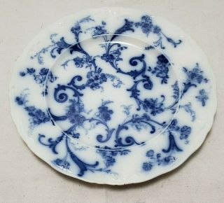 Flow Blue Ridgways England Royal Semi Porcelain Gainsborough Dinner Plate
