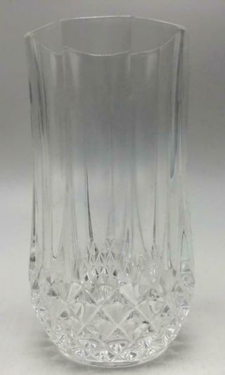 Vintage Bud,  Flower 4 " Vase Clear Diamond Cut Glass Bottom Octagonal Shape