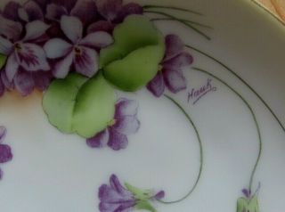 Vintage Hand - Painted Bavarian China Plate Signed. 3