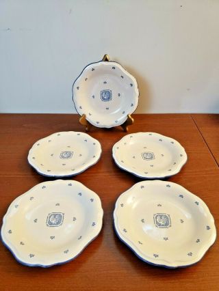 Set Of 5 Maison Blue By Pfaltzgraff Salad Plates 9” Made In Usa Retired Pattern
