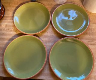 Bobby Flay La Plancha Stoneware 8 " Salad Plates Set Of 4 Green