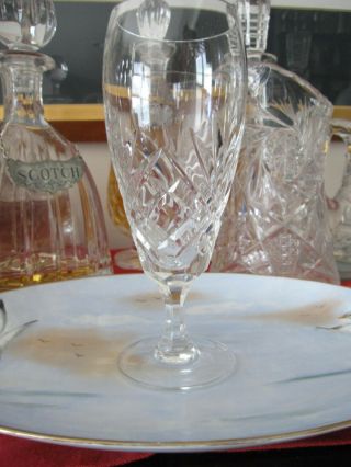 Set Of 3 Waterford Crystal Stem Ice Tea Glasses 7 5/8 "