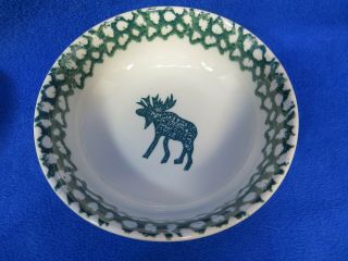 FOLK CRAFT Moose Country by Tienshan 6 1/4 Inch Cereal Bowls Set of 4 3