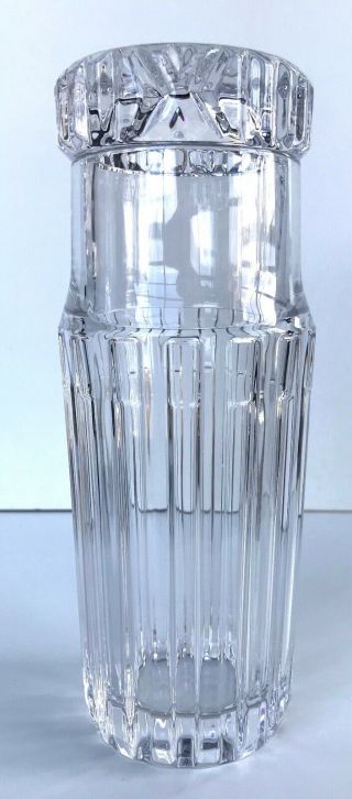 Tiffany & Co.  " Atlas " Crystal Bedside Carafe With Tumbler Drinking Glass Top