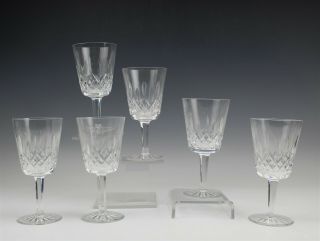 Set 6 Waterford Deep Cut Irish Crystal Lismore Pattern Wine Goblet Glasses Sms