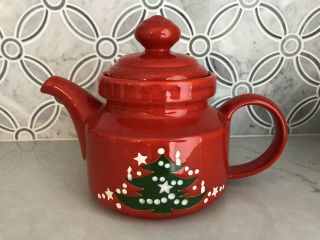 Waechtersbach Christmas Tree Red Teapot Coffee Pot With Lid