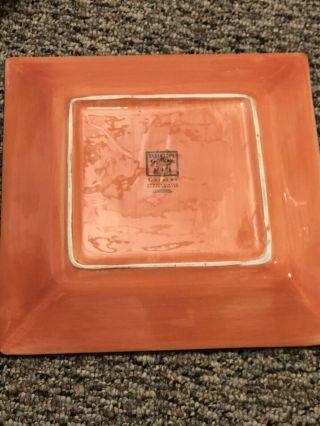 Tabletops Gallery Caracas Hand Painted Square Dinner Plate 10” 2