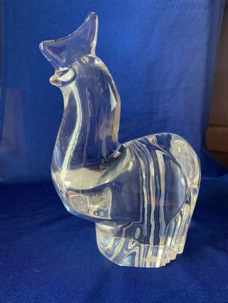 Large Orrefors Crystal Art Glass Rooster Signed Olle Alberius 4281 - 111