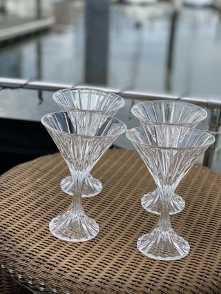 Set/4 Mikasa Crystal Clear Park Lane 6 3/4 " Cocktail Martini Glasses
