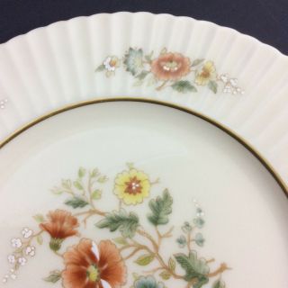 Lenox Temple Blossom Salad Plate Fine China Fluted Floral Gold Discontinued 2
