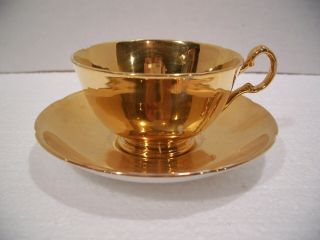 Royal Winton England Gold Inside And Out Teacup & Saucer