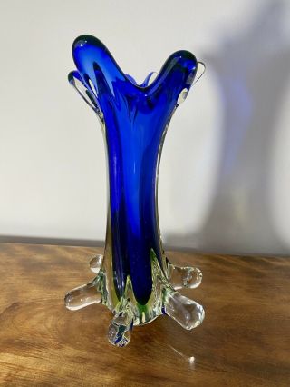 Absolutely Stunning Retro Large Murano Uranium Glass Vase 2