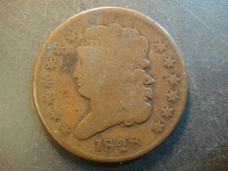 1828 United States Liberty Classic Head Half Cent.  Very Good.