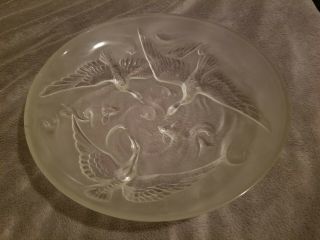 Verlys (lalique Style) 1920s Authentic Art Deco French Low Bowl
