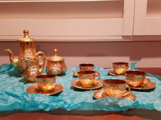 Gold Venetian Glass Demi - Tasse Set