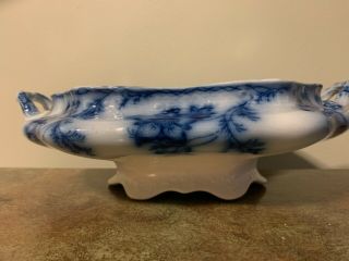 Claremont Royal Semi Porcelain,  Blue Flow Bowl,  11x7.  5x3.  5