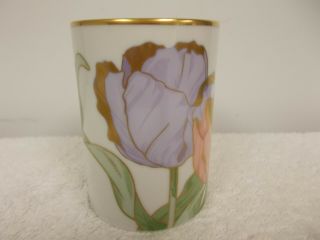 Vintage 1982 Fitz & Floyd Tulipe d ' Or Pink Purple Gold Coffee Tea Cup Mug 144 2
