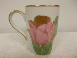 Vintage 1982 Fitz & Floyd Tulipe d ' Or Pink Purple Gold Coffee Tea Cup Mug 144 3