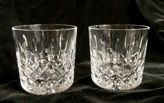 2 Waterford Crystal Lismore Old Fashioned Whiskey Glass 9 Oz.