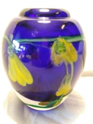 Fratelli Toso Italian Art Glass Vase With Vine Flowers Very Thick & Heavy 3