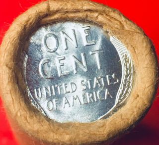 1909 - P / 1943 Steel Tails Wheat Obw Bank Wrap Lincoln Wheat Penny Roll