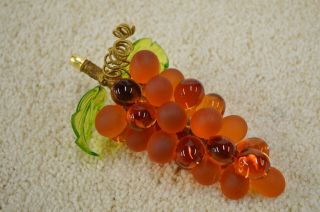 Murano Glass Grape Cluster,  Large,  Amber