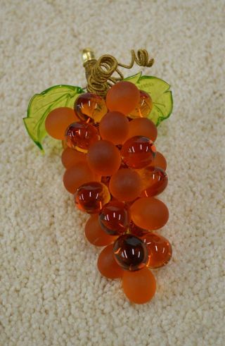 Murano Glass Grape Cluster,  Large,  Amber 2