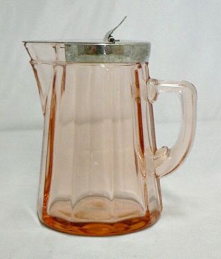 Vintage Pink Depression Glass Heisey 4 - 1/2 " Syrup Pitcher With Lid
