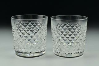 Pair Waterford Cut Crystal Alana 3 1/4 " Old Fashioned Whiskey Tumblers 8oz